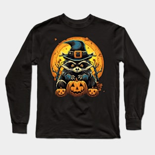 halloween raccoon Long Sleeve T-Shirt